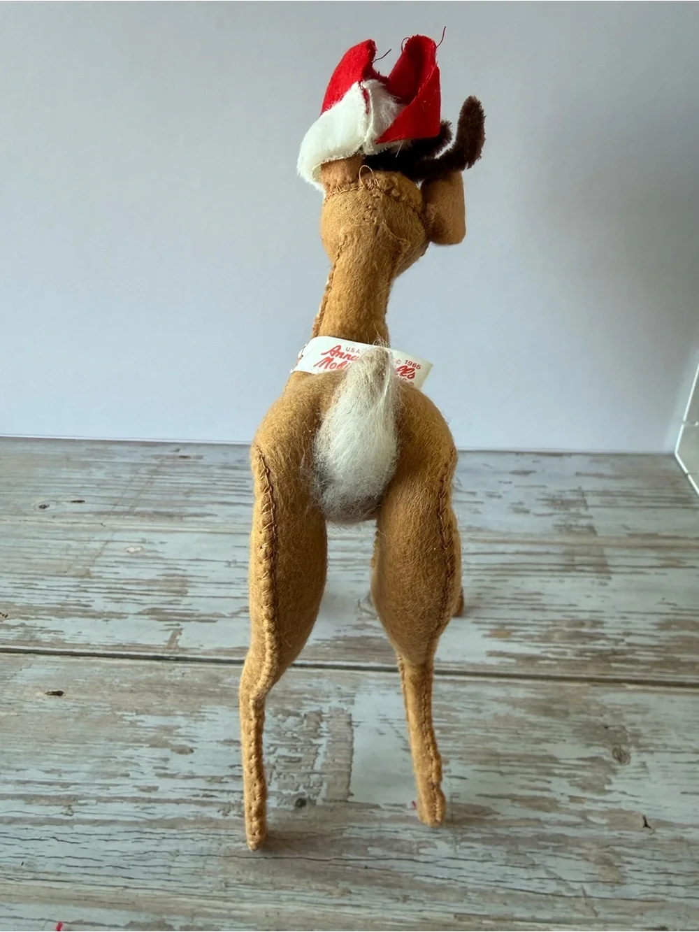 Vintage 1965 Annalee Mobilitee Dolls - Reindeer With Santa Hat Christmas Posable